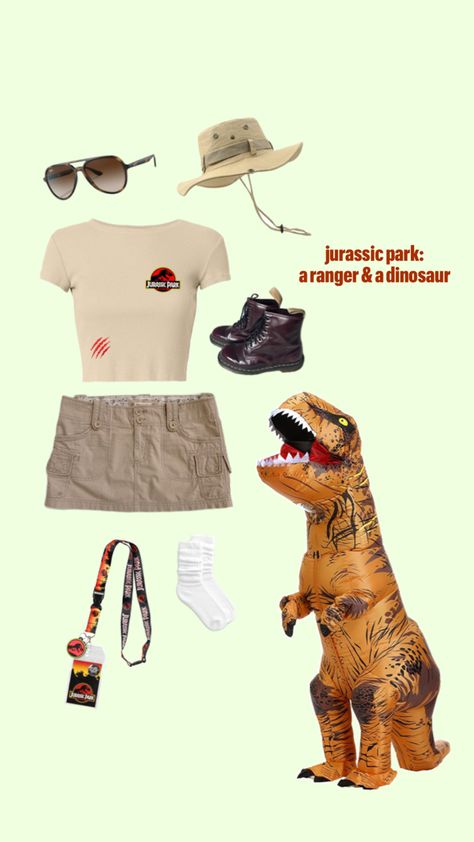 super cute for jurassic park lovers Jurassic Park Costume, Everyday School Outfits, Universal Studios Outfit, Rave Fits, Jurrasic Park, Couples Costume, Halloween House Party, Adventure Outfit, Halloween Costume Outfits