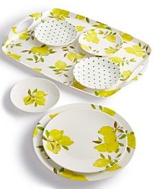 kate spade new york Lemon Melamine Dinnerware Collection Tidbit Plates, Casual Dinnerware, Melamine Dinnerware, Lemon Decor, Happy Foods, Stemware, Dragonflies, Plate Sets, Store Design