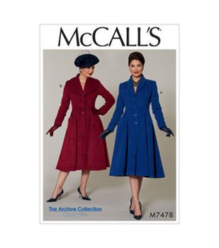 McCall's Misses Outerwear-M7478 Grey Winter Coat, Shawl Collar Coat, 1950s Sewing Patterns, Girls Clothes Patterns, Coat Pattern Sewing, Princess Coat, Petite Coat, Mccalls Sewing Patterns, Couture Vintage