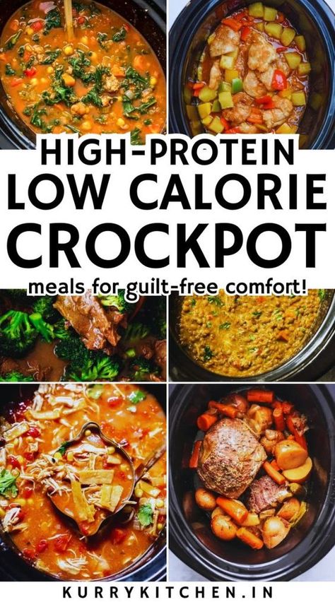 Discover easy, high-protein, low-calorie Crockpot recipes perfect for healthy, satisfying meals. Satisfy your cravings without the extra calories, helping you stay on track without sacrificing taste! Try this Crockpot Recipes Under 400 calories with around 30gms of protein! Low Cal Crockpot Meals 300 Calories, Under 600 Calorie Meals, Low Cal Chicken Crockpot Recipes, Low Sugar Crockpot Recipes, Low Calorie Instapot Recipes, High Protein Low Carb Slow Cooker Recipes, 400 Calorie Meals Dinner, Low Cal Crockpot Chicken, Easy Crockpot Recipes High Protein