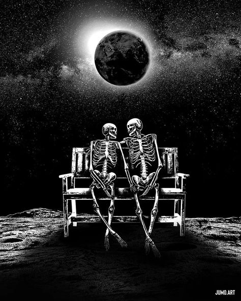 Romantic Skeletons, Skeleton Artwork, Moon Earth, Simple Skull, Funny Paintings, Macabre Art, Professional Paintings, Dark Romantic, Gothic Home