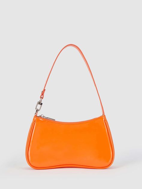 Orange Fashionable   PU Leather Plain Baguette Bag Embellished   Women Bags Orange Shoulder Bag, Orange Clothes Png, Orange Handbag, Orange Purse, Old Cartoon Shows, Orange Outfit, Trendy Handbags, Baguette Bag, Orange Bag