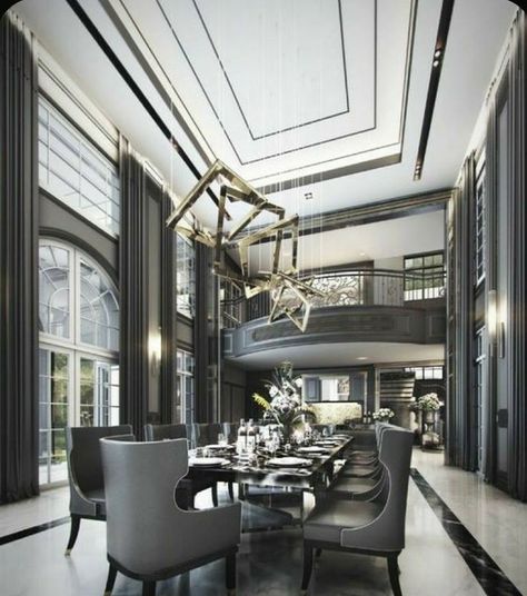 Luxury Dining Room Decor, Dream Dining Room, Dining Room Interiors, Luxury Dining Room, Elegant Dining Room, Design Room, Mansion Interior, High Ceilings, Luxury Dining