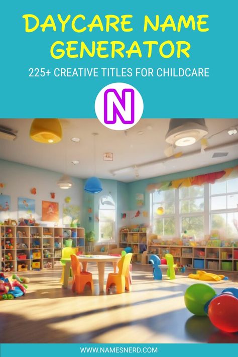 Create a nurturing brand for your childcare business with our ‘Daycare Name Generator’. Adorable, memorable names for your daycare! Daycare Names Ideas, Creative Titles, Daycare Names, Home Day Care, Childcare Business, Kids Daycare, Daycare Center, Home Daycare, Childcare Center