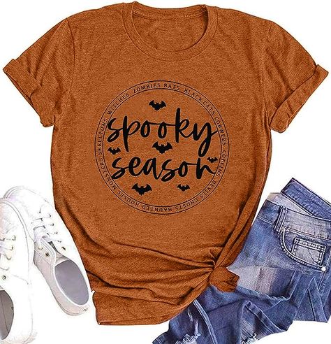 We love all spooky seaon things! Bat Graphic, Hocus Pocus Tee, Fall Tee Shirts, Funny Witch, Matching Halloween, Fall Tee, Women Halloween, Fall Shirt, Halloween T Shirt