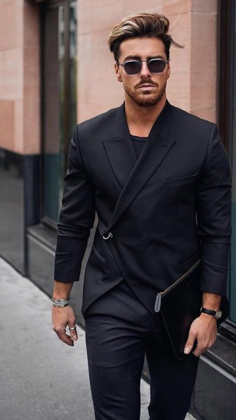 Cool Suit Designs Men, High End Suits For Men, Fancy Blazers Men, Elegant Suits Men Luxury, 2023 Suits For Men, Edgy Suits Men, High Fashion Mens Suit, Casual Cocktail Attire Men, Cocktail Outfit For Men