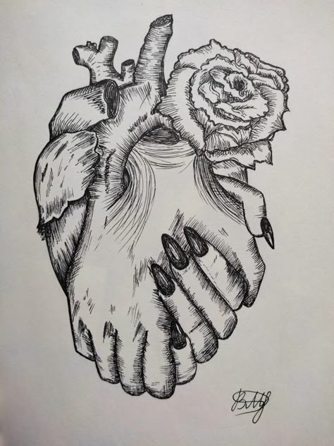 Atomically Heart Drawing, A Heart Drawing, Drawings Of Love, Shadow Tattoo, Arte Aesthetic, Surealism Art, Listen To Your Heart, Realistic Sketch, Acrylic Painting Diy