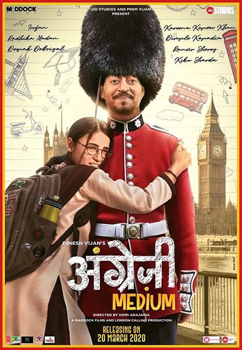 Though Champak initially disapproves, he eventually does everything in his power while going through a series of hilarious mishaps to fulfil his daughter's dream of going to London to study further. Initial release: 12 March 2020 Angrezi Medium, Tam Film, New Hindi Movie, Irrfan Khan, Latest Bollywood Movies, Hindi Medium, 2020 Movies, Bollywood Movie, Shah Rukh Khan