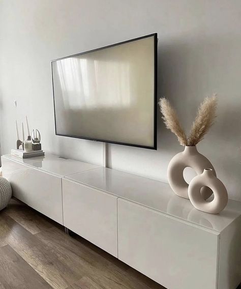 Tv Mounted, Tv Unit Decor, Dream Apartment Decor, Relaxing Bedroom, Home Design Living Room, Creative Home Decor, Space Decor, Decor Home Living Room, A Living Room