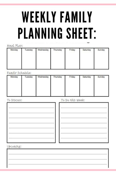 Family Planning Sheets- Getting Organized for the New Year - Emily Rix | Family planning, Family schedule, Weekly family planner Week Activities Schedule, Family Daily Schedule Board, Family Meal Planning Calendar, 3 Week Meal Plan, Family Weekly Calendar, Family Schedule Printable, Family Planner Printables Free, Family Meeting Template Free Printables, Weekly Family Meeting Template