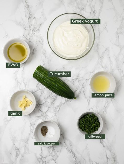 Greek Yogurt Cucumber Dip Tzatziki Sauce, Cucumber Dip Healthy, Easy Cucumber Dip, Cucumber Tzatziki Sauce, Cucumber Greek Yogurt Dip, Cucumber Dill Salad Greek Yogurt, Greek Yogurt Taziki Sauce Recipe, Cucumber Greek Yogurt Salad, Cucumber Taziki Salad