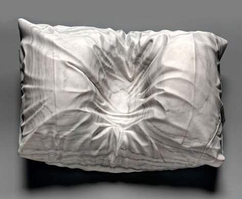 carved marble pillow, Sebastian Martorana Renwick Gallery, Marble Pillow, Museum Gift, Sculptures Céramiques, 3d Studio, Marble Sculpture, Contemporary Crafts, A Level Art, Sculpture Installation