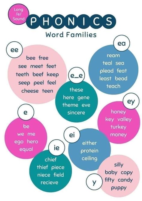 Phonics Reading Activities, Teaching Reading Skills, Family Words, Phonics Posters, Learning Phonics, English Activities For Kids, Phonics Rules, Teaching Spelling, Elementary Learning