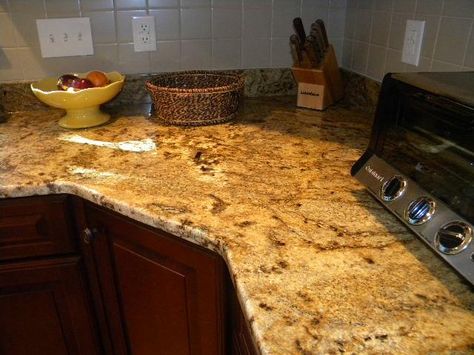 golden crystal granite countertop pictures | Crystal Gold Granite Countertops Installed in Westborough, MA | The ... Cheap Granite Countertops, Gold Granite Countertops, Statuario Marble, Granite Island, Kitchen Cabinets And Countertops, Granite Flooring, Stone Kitchen, Kitchen Cabinet Doors, Granite Kitchen