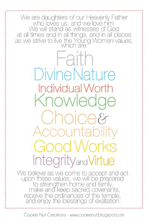 YW Theme Handout Lds Young Women Theme, Yw Handouts, Yw Theme, Young Women Theme, Yw Activities, Lds Young Women, Personal Progress, Camping Style, Divine Nature