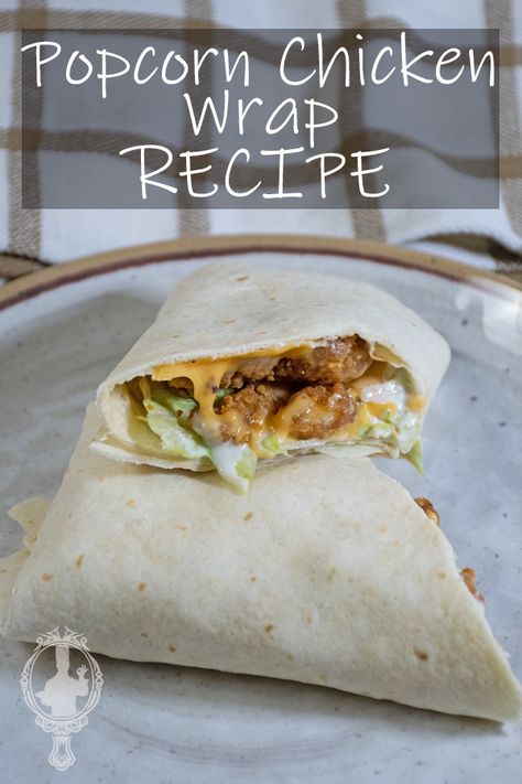 Popcorn Chicken Wrap Chicken Wrap Ideas, Recipe Using Tortillas, Easy Popcorn, Popcorn Chicken Recipe, Chicken Roll Ups, Snack Wrap, Chicken Wrap Recipes, Chicken Wrap, Chicken Rolls