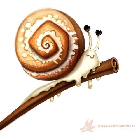 Cinnamon Roll Animals, Food Animals Drawing, Animals As Food, Snail Artwork, Fruit Animals, Food Puns, Cute Food Drawings, Animated Animals, Cute Fantasy Creatures