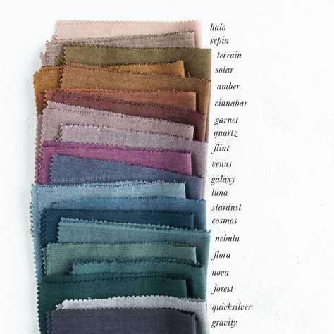 Introducing Nocturne: Everyday Chambray • Fableism Supply Co Color Inversion, Energy Colors, Layer Cake Fabric, Color Knowledge, Quilt Pattern Book, Fabric For Quilting, Dust Storm, Olive Grove, Quilt Fabric Collections