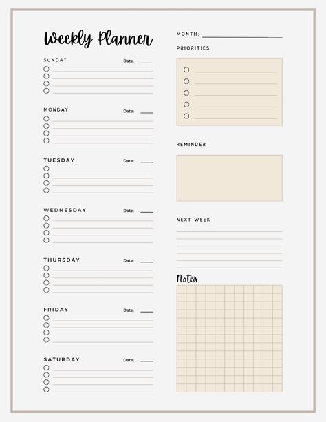 🌟 Digital Weekly Planner Template - Monday Start Transform your week with our sleek and efficient Digital Weekly Planner Template! This minimalist and user-friendly template is perfect for those who prefer a Monday start to their week. Elevate your planning experience and stay organized with style. 📅 Key Features: ✨ Intuitive Design: Effortlessly plan your week with a thoughtfully designed template. This page offers a clean and intuitive layout, allowing you to focus on your priorities and tas Weekly Planner Template Minimalist, Weekly Hourly Planner Template, Design Planner Pages, Weekly Template Planner, Planning Template, Week Planner Template, Aesthetic Weekly Planner Template, Weekly Planner Aesthetic, Weekly Planner Ideas