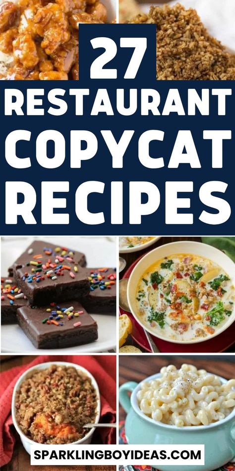 If you are looking for copycat recipes, restaurant recipes, or comfort food recipes then you've come to the right place. Copycat recipes are very popular today and for good reason. Whether you want copycat recipes for a particular restaurant or your own favorite comfort foods recipes, there is something out there for everyone. There are numerous copycat restaurant recipes to select from, including Olive Garden, Cracker Barrel, Applebee's, Taco Bell, Outback Steakhouse, and many more. Cracker Barrel Copycat Recipes, Steakhouse Recipes, Recipes Copycat, Restaurant Copycat Recipes, Restaurant Recipes Famous, Famous Dishes, Restaurant Copycat, Recipes Restaurant, Dinner Recipes Easy