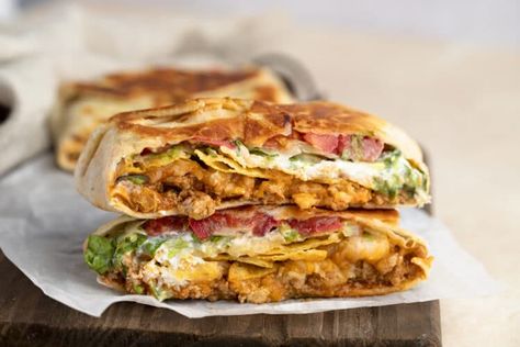 Crunch Supreme Wrap, Crunchwrap Healthy, Weight Watchers Crunch Wrap Supreme, At Home Crunch Wrap Supreme, Healthier Homemade Crunchwrap Supreme, Pita Sandwiches, Whole Wheat Tortillas, Healthy Swaps, Gluten Free Pizza