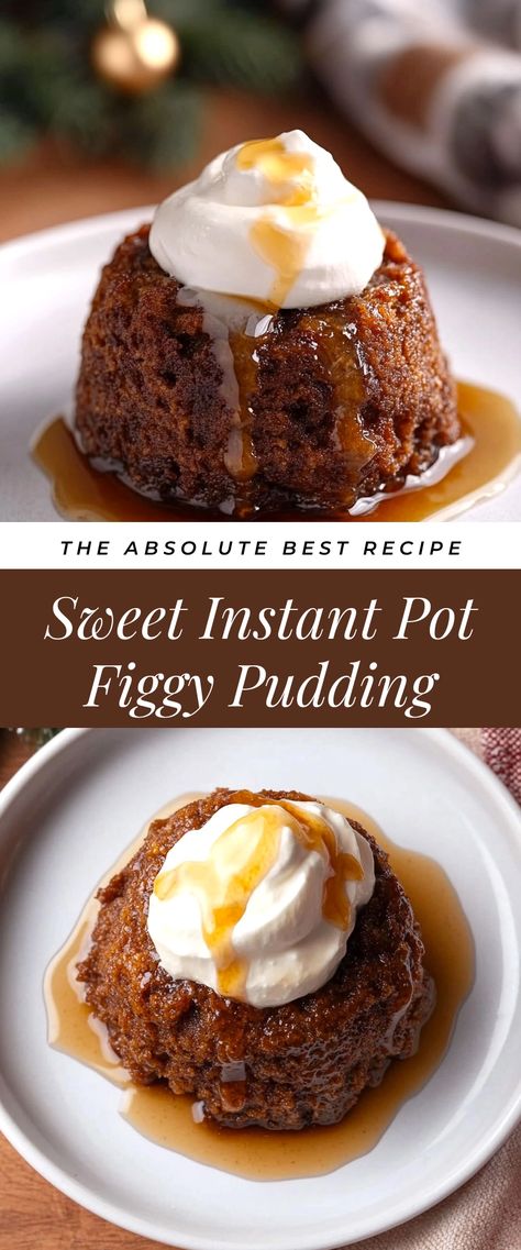 Image for Sweet Instant Pot Figgy Pudding Pressure Cooker Bread Pudding, Instant Pot Pudding, Figgie Pudding Recipe, Instant Pot Christmas Pudding, Instant Pot Flan, Figgy Pudding Recipe Easy, Piggy Pudding Recipe, Christmas Pudding Ideas, Figgy Pudding Recipe Traditional