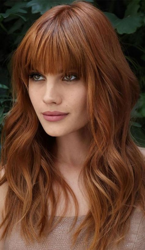 Walnut Hair Color, Copper Hair Bangs, Coper Hair Color, Copper Hair With Bangs, Short Flippy Hairstyles, Flippy Hairstyles, Golden Copper Hair, Dark Copper Hair Color, Copper Brown Hair