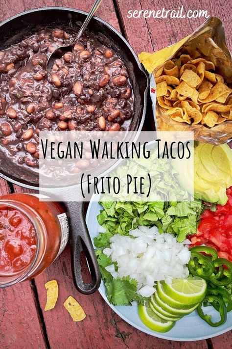 Vegan Camping Food, Vegan Entree Recipes, Crunchy Corn, Chili Beans, Frito Pie, Camping Dishes, Walking Tacos, Vegan Party Food, Plantbased Recipes