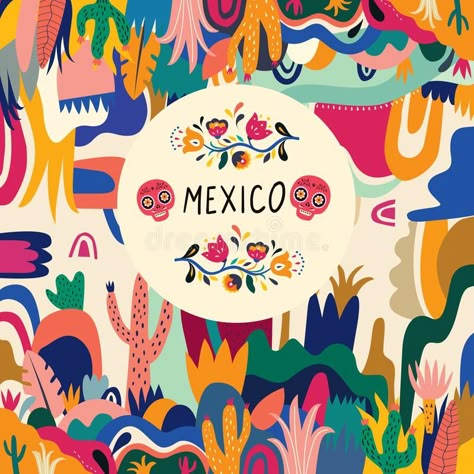 Mexico Illustration Graphics, Mexican Bead Art, Mexican Graphic Design Illustrations, Mexican Design Pattern, Mexico Graphic Design, Mexican Illustration Art, Mexican Graphics, Mexico Drawing, Mexican Illustration