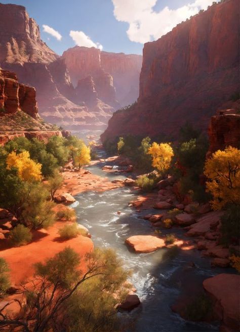 Grand Canyon river - yartworld Canyon City, Desert Canyon, Canyon River, Anime Backgrounds, Scenery Nature, Anime Backgrounds Wallpapers, Fantasy City, Backgrounds Wallpapers, Colorado River