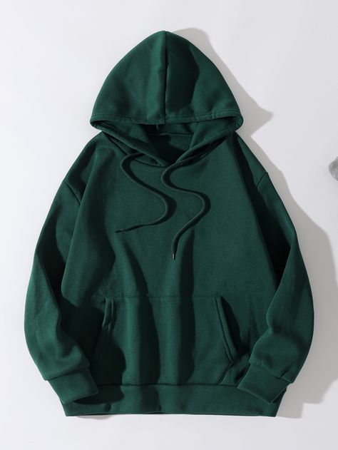 Dark Green Casual  Long Sleeve Polyester Plain Pullovers  Slight Stretch Spring/Fall Women Sweatshirts Plain Hoodies Aesthetic, Green Hoodie Aesthetic, Dark Green Hoodie Outfit, Green Casual Everyday Hoodie, Dark Green Sweatshirt Outfit, Comfy Green Hoodie Sweatshirt, Dark Green Hoodie Aesthetic, Dark Green Clothes, Dark Green Outfit Ideas