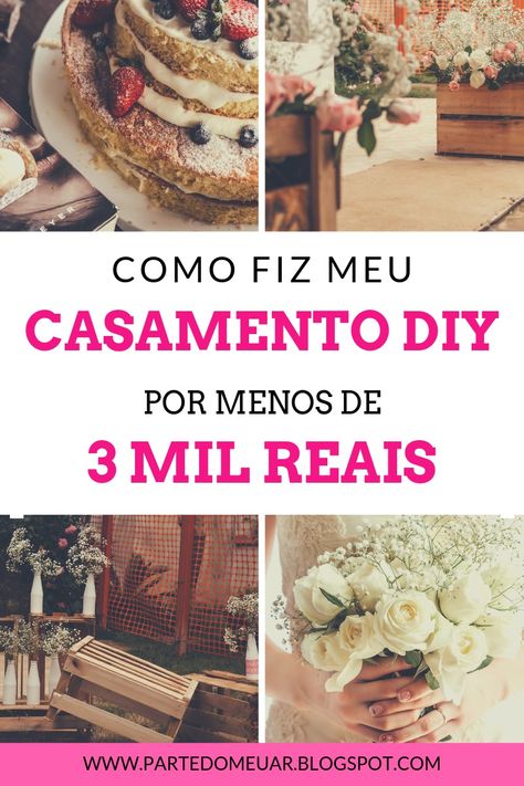 Contei COMO FIZ MEU CASAMENTO DIY por MENOS de 3 MIL reais com decoração, comida e tudo mais.  Essa é a prova de que dá sim pra casar gastando pouco, por isso não desista do seu sonho.  Vem ver todas as dicas incríveis que eu passei!  Casamento barato, casamento simples e bonito, casamento rústico, decoração de casamento simples, mini wedding, casamento DIY, DIY casamento, casando com pouco, decoração de casamento simples e barata Mini Wedding Decor, Mini Wedding Em Casa, Mini Wedding Praia, Mini Wedding, Wedding Checklist, Eve Parties, Wedding Deco, Marry You, New Years Eve Party