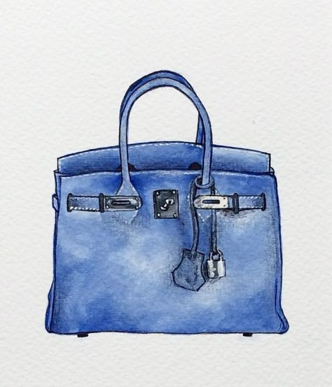 Mini Birkin, Hermes Birkin Bag, Megan Hess, Louis Vuitton Agenda, Bag Illustration, Artistic Pictures, Fashion Wall Art, Fashion Painting, Printed Bags