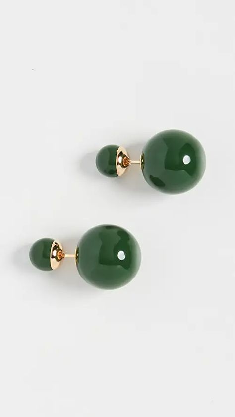 SHASHI | Shopbop Earrings Amazon, Sphere Design, Earrings Double, Ball Earrings, Fall Accessories, Green Earrings, Jewelry Trends, Designer Earrings, Stone Jewelry