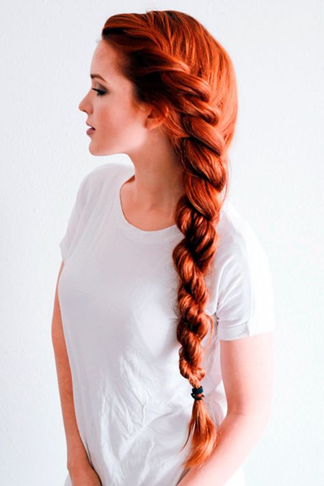 Rope Braid Tutorials, Rope Braided Hairstyle, Plaits Hairstyles, Fishtail Braid, Cool Braid Hairstyles, Long Red Hair, Easy Braids, Spring Hairstyles, Easy Hairstyles For Long Hair