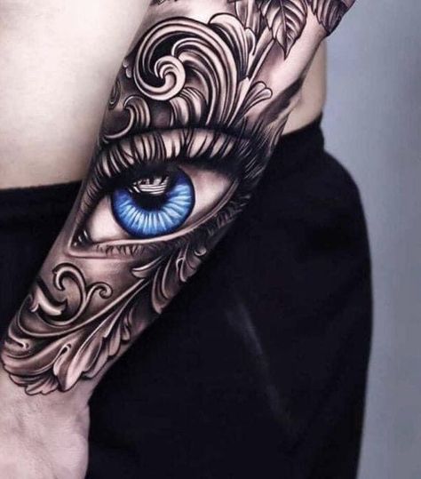 Women Eye Tattoo, Top Forearm Tattoo Women, Top Forearm Tattoos, Blue Rose Tattoos, Tattoo Cover Up, Forearm Tattoo Women, Tattoo Women, Tattoo Cover, Altering Clothes