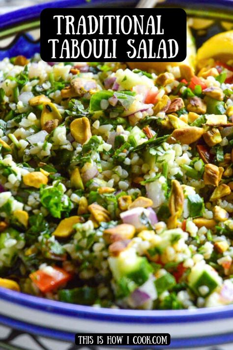 Lentil Tabouli Salad, Tabouli Salad Traditional, Tabule Salad, Herby Salad, Tabouli Salad Recipe, Tabouli Salad, Middle Eastern Salads, Tabbouleh Recipe, Tabbouleh Salad