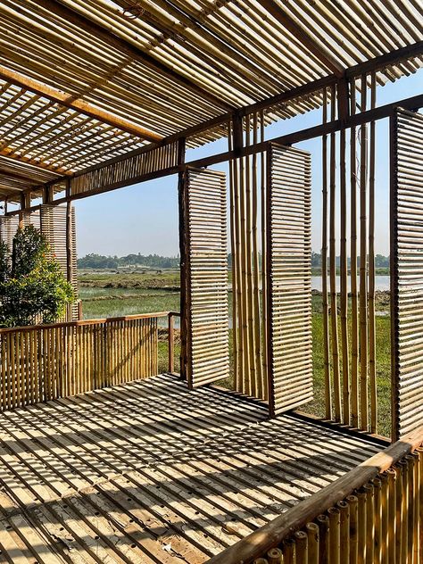 'Matter.Space.Soul' by Two Fold Studio Studio Illustration, Bamboo Screening, Monsoon Season, Bamboo Structure, Bamboo Architecture, Wellness Hotel, Bamboo House, Bamboo Design, Natural Ventilation