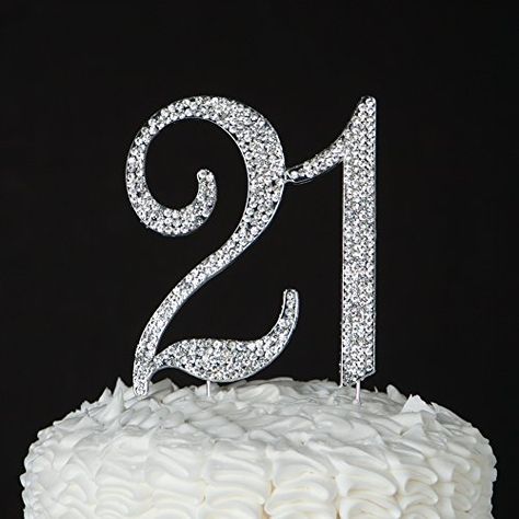 21 Cake Topper for 21st Birthday Party Supplies  Decoration Ideas Silver -- Click image to review more details. (This is an affiliate link) #DecoratingTools 21st Birthday Candles, Decoration Ideas Party, 21 Cake Topper, 21 Cake, 21st Birthday Diy, 21 Birthday Party Decorations, 21st Cake, 21st Birthday Party, 21st Birthday Cakes