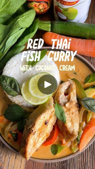 Coconut Lime Sauce For Fish, Boy Choy, Thai Fish Curry, Red Thai Curry, Thai Fish, Choy Sum, Thai Curry Paste, Red Thai, Fish And Chicken