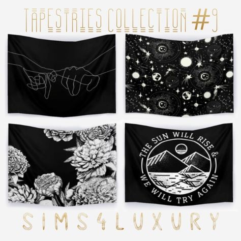 Sims4Luxury: Tapestries Collection 9 Sims 4 Mods Cc, Sims 4 Cc Decor, Sims 4 Beds, Alpha Cc, Sims 4 Clutter, David Sims, Sims 4 Downloads, The Sims 4 Download, Sims 4 Cc Furniture