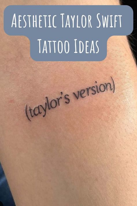 Aesthetic Taylor Swift Tattoo Ideas For The Eras Tour - TattooGlee Taylor Swift Tattoo Ideas, Lyrics Tattoo, Taylor Swift Tattoo, Lyric Tattoos, Omerta Tattoo, Theme Tattoo, Back Of Shoulder Tattoo, Tattoo Flash Sheet, Aesthetic Tattoo