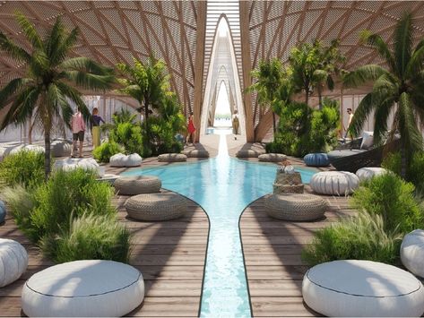 In pictures: the Red Sea Resort and a new airport project in Saudi Arabia Saudi Arabia Landscape, Red Sea Project, Resort Plan, Mosque Design, Resort Architecture, Sea Resort, Wellness Resort, Areas Verdes, Skyscraper Architecture