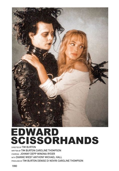 Made by Easton Edwards Scissorhands, Edward Scissorhands Poster, Johnny Depp And Winona, Dianne Wiest, Clueless Movie, Indie Movie Posters, Novi Stars, Aesthetic Movie, Tv Posters