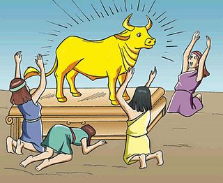 Exodus 32 Worshipping the Golden Calf The Golden Calf, Exodus 32, Golden Calf, Idol Worship, Sunday School Crafts For Kids, Ten Commandments, New Gods, How He Loves Us, Sunday School Crafts