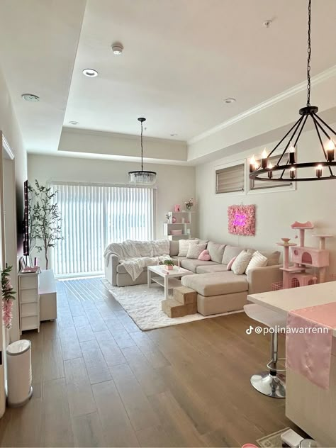 Girly Living Room, Cute Living Room, Girly Apartments, Girly Apartment Decor, Dream Bedroom Inspiration, Luxury Room Bedroom, Apartment Living Room Design, Dream Apartment Decor, Future Apartment Decor