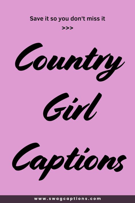 Looking for the perfect "Country Girl Captions" to match your rustic charm and Southern style? Whether you're posting scenic sunsets, cowgirl boots, or farm life moments, find the best captions to capture your country spirit. From sassy sayings to heartwarming quotes, these "Country Girl Captions" will add a touch of down-home flair to your posts. Perfect for Instagram, Facebook, and Pinterest! Country Captions, Sassy Instagram Captions, Life Messages, Best Captions, Song Captions, Country Love Songs, Heartwarming Quotes, Sassy Sayings, Country Lyrics