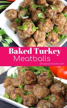 Easy Baked Turkey Me Meal Appetizers, Easy Baked Turkey, Appetizers Meatballs, Baked Turkey Meatballs, Pasta Lunch, Turkey Meatballs Baked, Meatball Recipes Easy, Appetizer Meatballs, Meatballs Easy