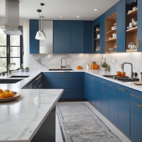 🌟 Sleek kitchen goals! 💙 Bold blue cabinets + shiny steel appliances. Cool marble tops & chic pendant lights. 🍽️ Open shelves to show off your fave dishes. 🍊 Pops of orange for a fun twist! #KitchenInspo #ModernHome #BlueKitchen 🏠✨
#odastudioAI #odaAIstudio #odastudio

#kitchendesign #kitchenideas #kitchendecor #modernkitchen #kitcheninspiration #kitchenstyle #bluekitchen #kitchenremodel #kitcheninterior #contemporarykitchen