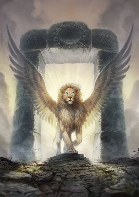 Lion With Wings, Lion King Pictures, Lion Artwork, Mythical Creatures Fantasy, Mystical Animals, Lion Wallpaper, Characters Inspiration Drawing, Greek Mythology Art, Art Gallery Wallpaper